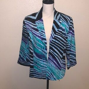 Erin London Long Sleeve Blazer Jacket Colorful Abstract Single Clip